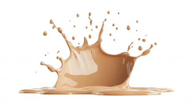 3d clean Beige liquid dynamic splash creating fluid droplets, expressing energetic motion against icon background png