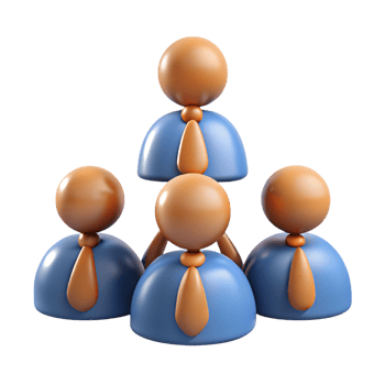 Orange figures blue shirts isolated on a transparent background ties png