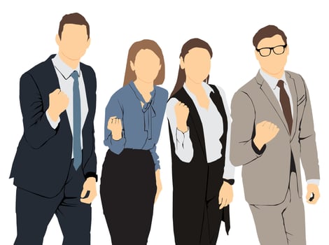 Group of confident business professionals vector