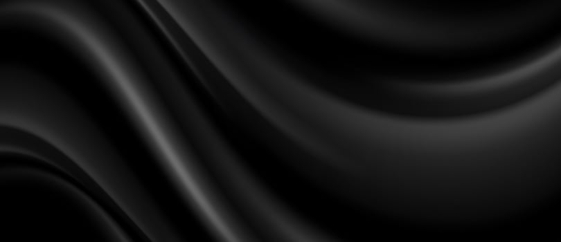 Abstract black silky waves, elegant and luxurious background vector