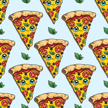 Cute pizza slice pattern design vector