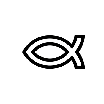 A simple, black outline of the fish symbol often associated with Christianity. png