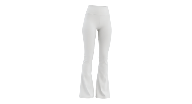 Elegant white flare leggings presented against a transparent background, suitable for fashion mockups and design templates. png