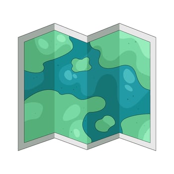 Illustration of a Folding Topographical Map vector