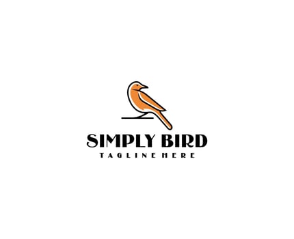 Outline Bird Nature Wildlife Animal Design Logotype vector
