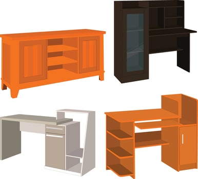 Stylish modern furniture collection vector