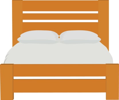 Inviting modern bed illustration with pillows awaits restful sleep in a stylish bedroom setting vector