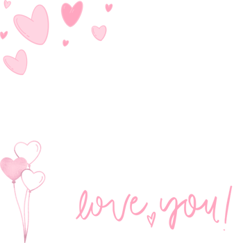 i love you, heart picture frame or overlay png