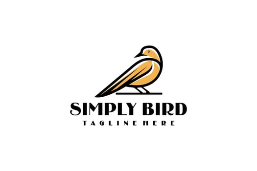 Outline Bird Nature Wildlife Animal Logo vector