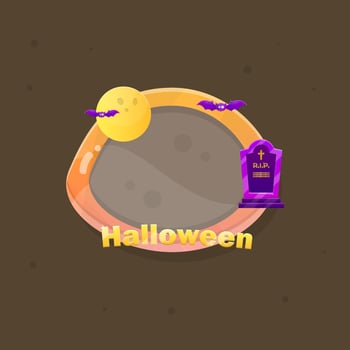 Orange Drop Stone Glossy Halloween Style Frame Cute Colorful Cartoon Design vector