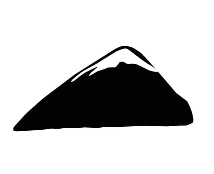 A black and white illustration of a mountain vector