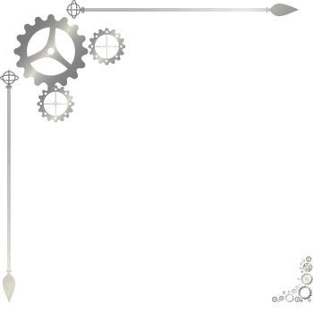 steampunk border design with copper pipes and clockwork accents for a unique decorative touch png