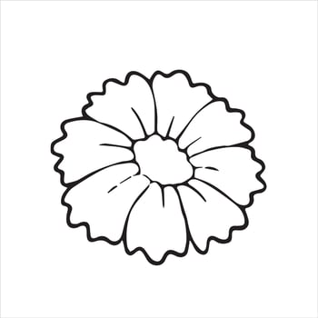 Rlower is drawn in black and white on a white background vector