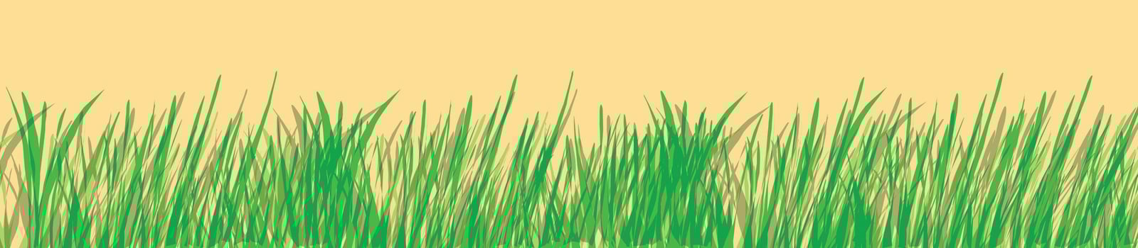 A grassy field with a yellow background vector
