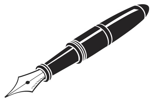Fountain pen silhouette vector