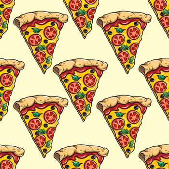 Pattern of pizza slices vector