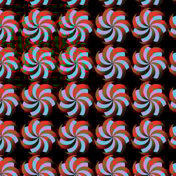 A red and blue swirl pattern on black background vector