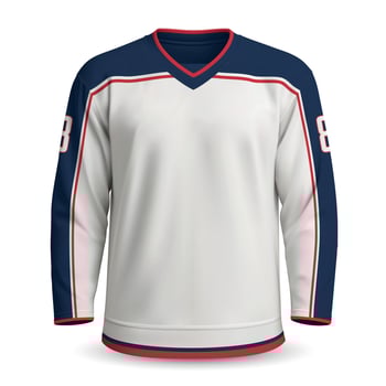 Realistic Ice Hockey away jersey in Columbus style vector