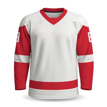 Realistic Ice Hockey away jersey in Detroit style vector