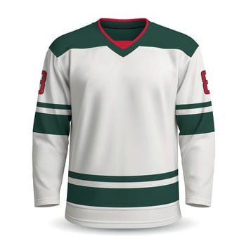 Realistic Ice Hockey away jersey in Minnesota style vector