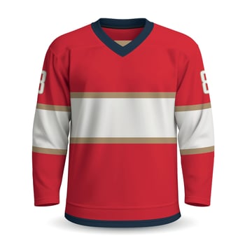 Realistic Ice Hockey home jersey in Florida style vector