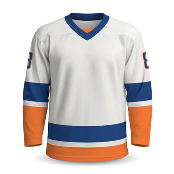 Realistic Ice Hockey away jersey in New York Islanders style vector