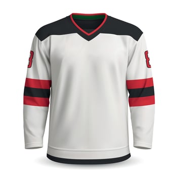 Realistic Ice Hockey away jersey in New Jersey style vector