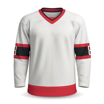 Realistic Ice Hockey away jersey in Ottawa style vector