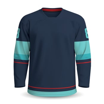 Realistic Ice Hockey home jersey in Seattle style vector