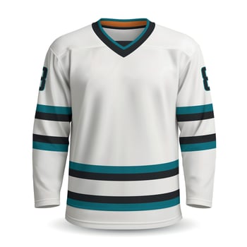 Realistic Ice Hockey away jersey in San Jose style vector