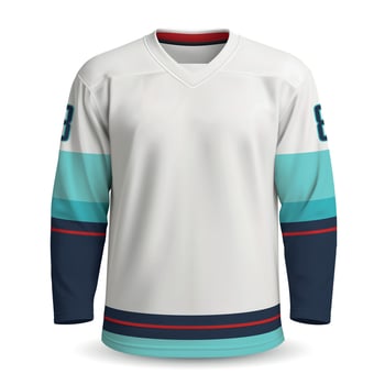 Realistic Ice Hockey away jersey in Seattle style vector