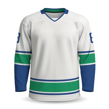 Realistic Ice Hockey away jersey in Vancouver style vector