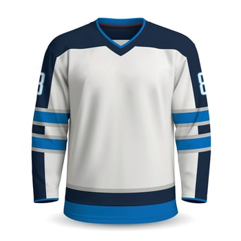Realistic Ice Hockey away jersey in Winnipeg style vector