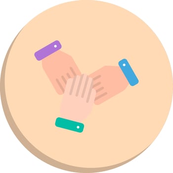 Patnership 3D Interface Shape Design vector
