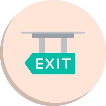 Exit Outlined Concept Piece App-Based UI Graphic Kit vector