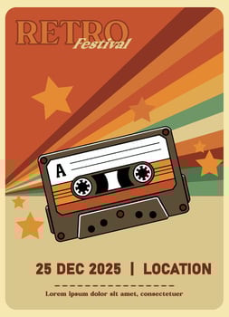 Poster Music Festival Retro vector