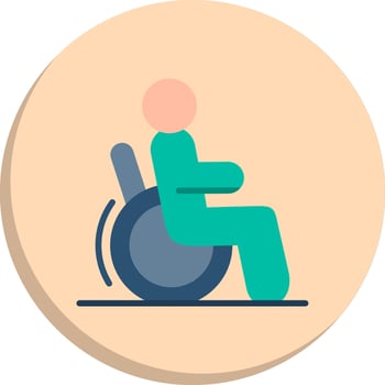 Disability Color Enhanced Graphic Bold Outline Badge Series vector