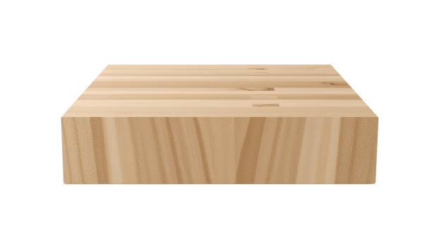 Crafted woodblock platform with warm grain texture and clean lines on isolated transparent png