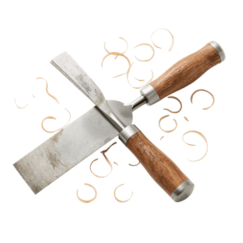 Crafting precision intersecting blades wood shavings artisan woodworking isolated composition tool png