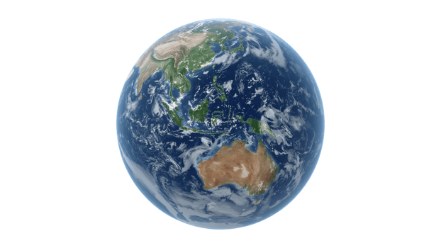 Earth globe isolated against a transparent expanse, showcasing continents and swirling oceanic png