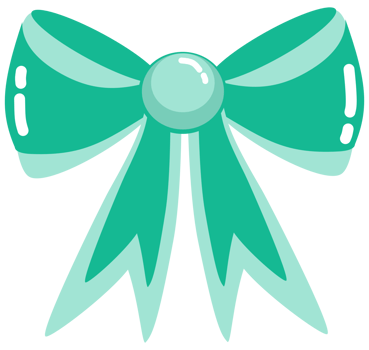 cute green ribbon bow png