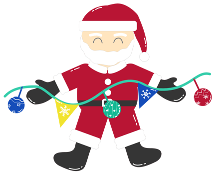 cute Santa Claus with bunting png