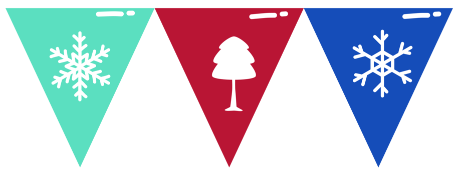 cute Christmas bunting png