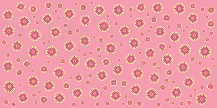 A pink and yellow flower pattern on a background vector