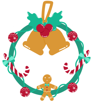 cute Christmas wreath png