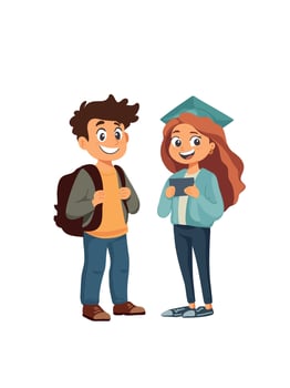 illustration of smiling teenagers vector