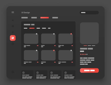 Concept for social media, online store, hotel reservation. Wireframes screens. Dashboard UI and UX Kit design. Use for mobile app or website. Dark mode. vector
