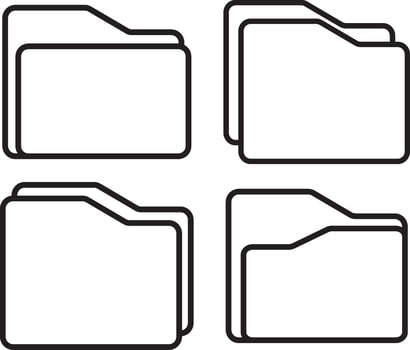 File and Folder Outlined Icon set. vector
