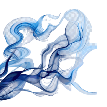 Abstract blue smoke isolated on transparent background creates a dynamic design png