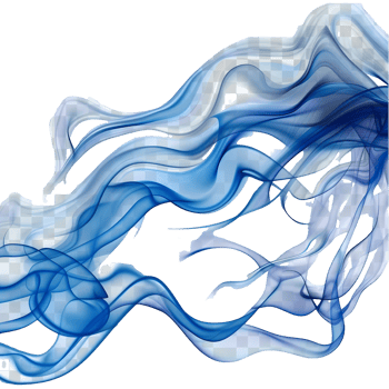 Abstract blue smoke wave design with transparent background for modern art concept png